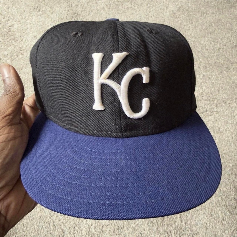 Vtg 90s Kansas City Royals Wool Fitted Hat New Era MLB Diamond Collection 6 5/8